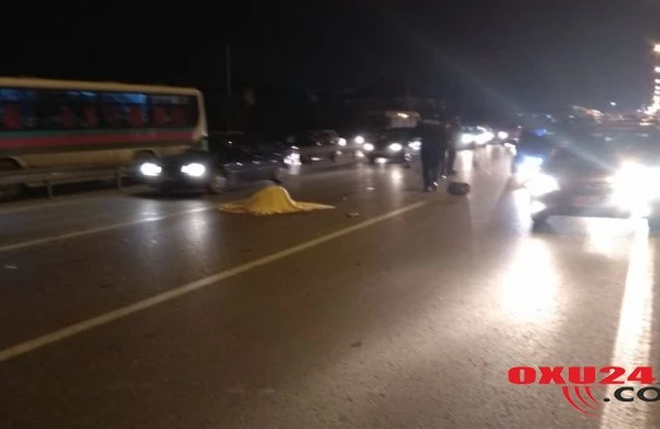 Bakı-Sumqayıt yolunda piyada ölümü ilə nəticələnən qəza, ərazidə tıxac yaranıb