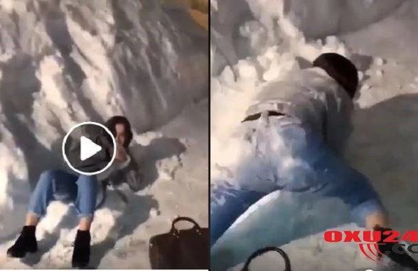 Hamı qarda hoppa çıxardan bu qızdan danışır - Biabıçı VİDEO