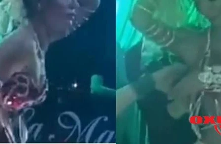 ŞOK görüntü: Azərbaycanlı rəqqasənin rəqs zamanı buzqalteri açıldı, aləm qarışdı +VİDEO