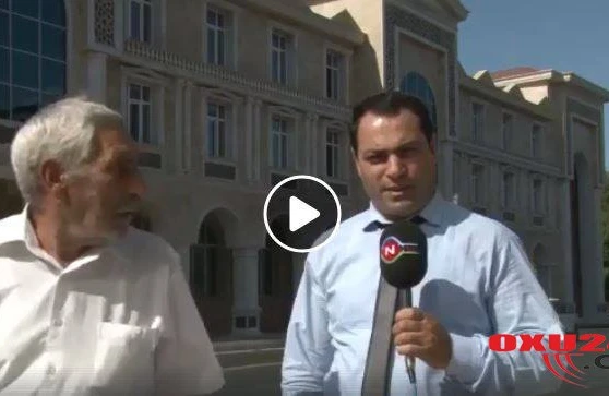 Canlı yayımda müxbirin başına iş gəldi,yaşlı kişi...