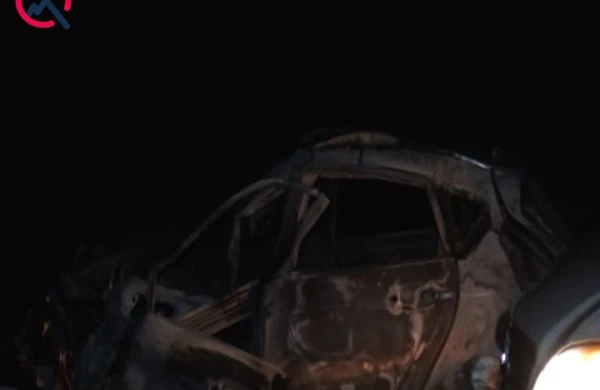 Goranboyda dəhşətli qəza: insanlar maşında yanaraq öldü