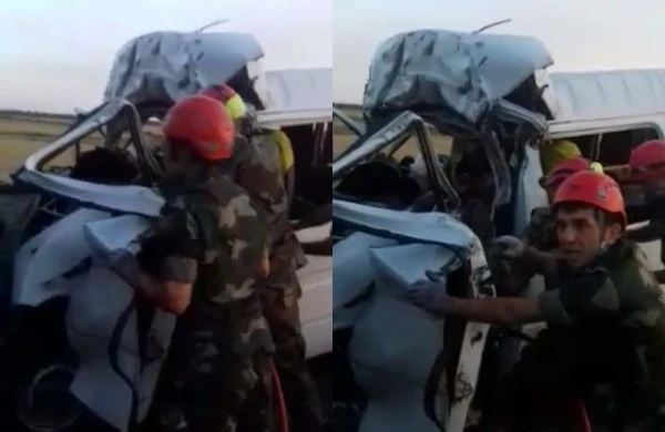 Meyitlər maşından belə çıxarılır: Neftçalada baş vermiş qəzadan dəhşətli görüntü