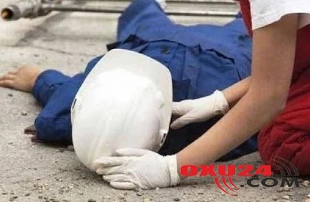 Ağsuda 20 yaşlı fəhlə hündürlükdən yıxıldı - Bakıya gətirdilər