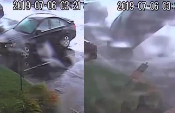 Külək avtomobili havaya uçurdu - Video