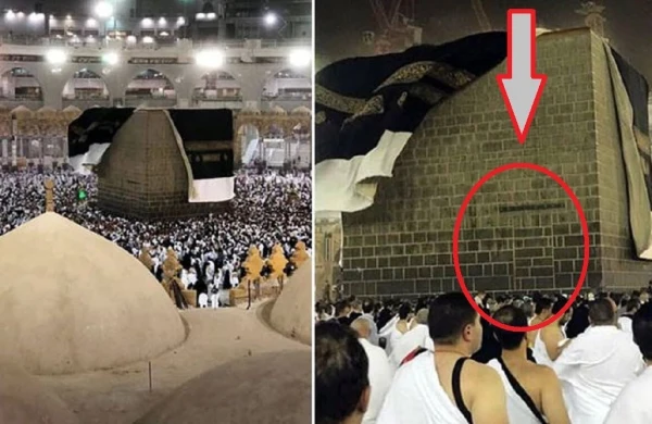 ŞOK görüntü: Kəbənin üzərindəki örtüyü külək uçurdu, gizli qapı üzə çıxdı