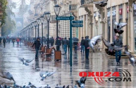 Bakıya güclü yağış yağır