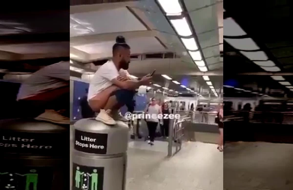 Hava limanında biabırçı görüntü:turist insanların gözü qarşısında...