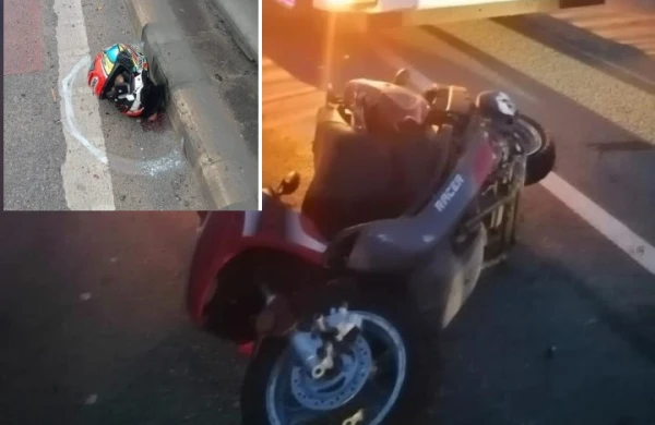 Maşının altından çıxan təkər baykerin başını qoparıb