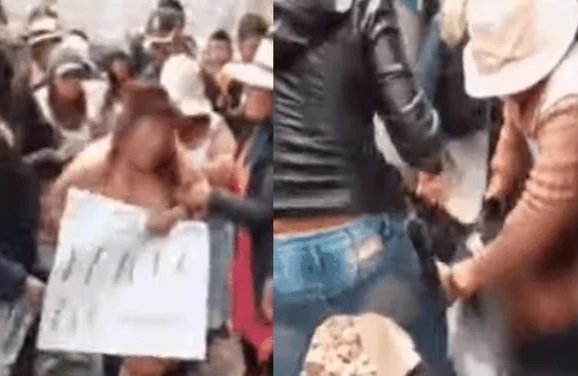 Qadını oğurluq etdiyinə görə soyundurdular – VİDEO (+18)