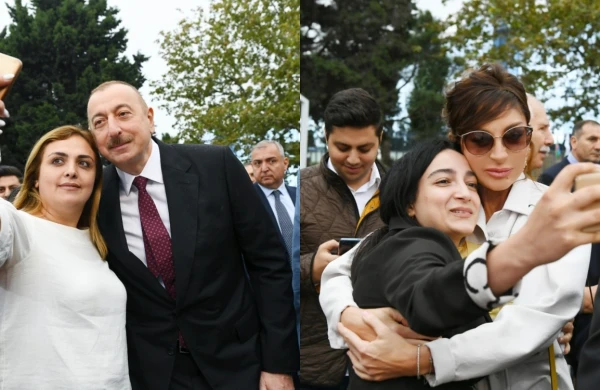 Prezident İlham Əliyev və birinci xanım xalqın içində - FOTO