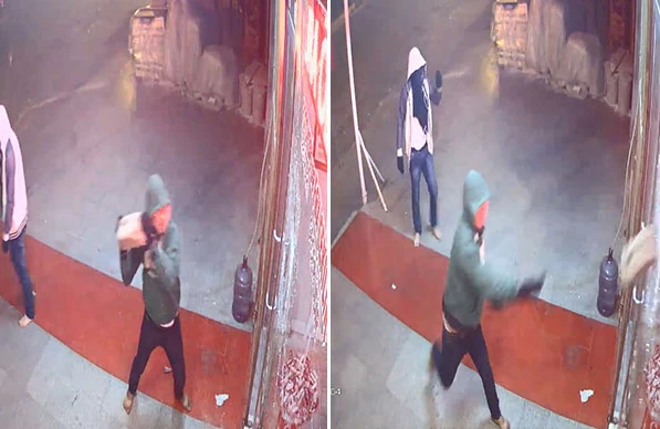 Üzümaskalı bu şəxslər kameraya düşdü,polis həbs etdi