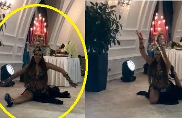 Bakıda toyda inanılmaz anlar: Qız  açıq-saçıq geyimdə  "şpaqat" açdı