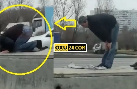 Moskvada hər kəs bu azərbaycanlıdan danışır: Küçədə maşını saxlayıb namaz qıldı