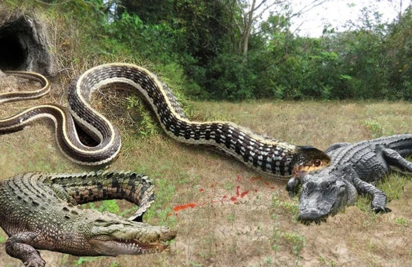 Timsahla ilan ölüm-dirim savaşında —  Sonda hansı qalib oldu? +VİDEO