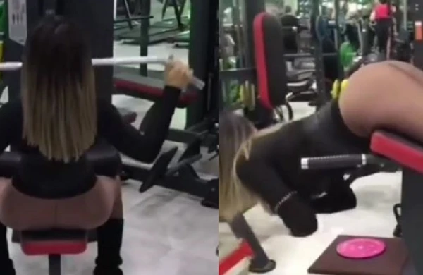 Bakıda idman zalından şok görüntü: Qız lüt məşq edib? +VİDEO