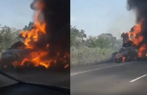 Yük maşını yanıb kül   oldu