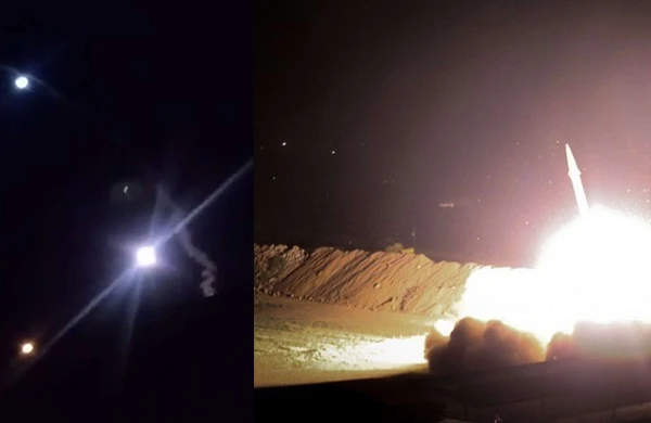 İranın ABŞ bazasına atdığı ballistik raketlərin görüntüsü - VİDEO