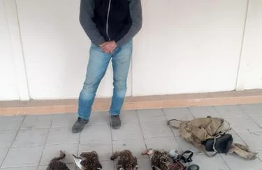 Biləsuvarda qanunsuz ov edən şəxs saxlanılıb - FOTO