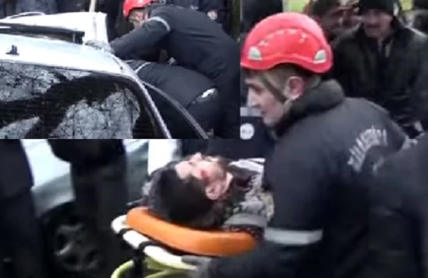 Sumqayıt yolunda dəhşət: Sürücü qan içərisində qaldı (18+VİDEO)