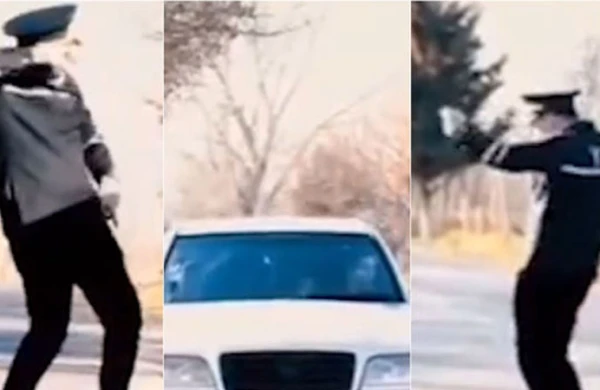 Azərbaycanda polisi təhqir edən gənclər küçə süpürdülər +VİDEO