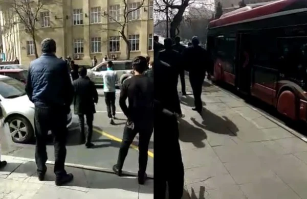 Bakıda oğru satıcını bıçaqlayıb, ətrafdakılara hücum etdi - VİDEO