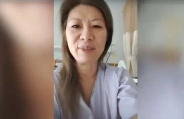 Koronovirusa yoluxan qadının videosu yayılıb