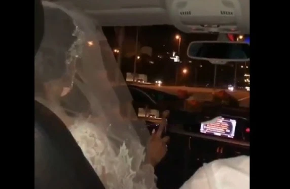 Bakıda bəy sərxoş oldu, maşını gəlin sürdü - VİDEO
