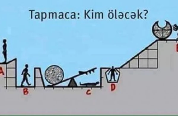 Bu fotoda kim öləcək?-Diqqət tələb edən məntiq testi!