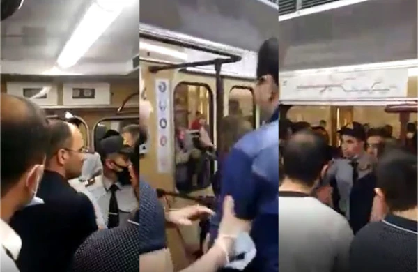 Bakı metrosunda dava: Polisi qatardan itələyib saldılar +VİDEO