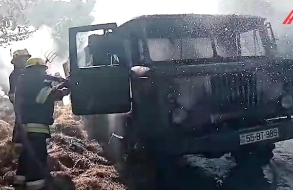 Maşın getiyi yerdə yandı -VİDEO