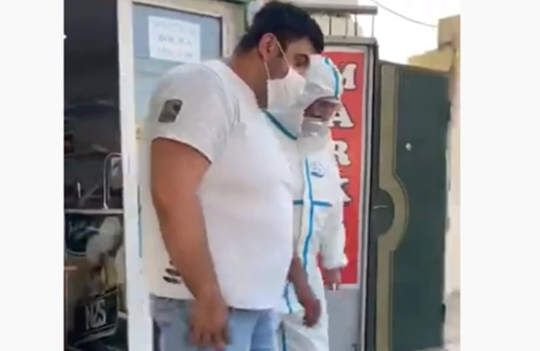 Bakıda koronavirusa yoluxan şəxs marketdə saxlanıldı - VİDEO