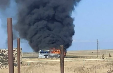 Qarabağa erməni könüllüləri daşıyan avtobus PUA ilə məhv edildi - FOTO