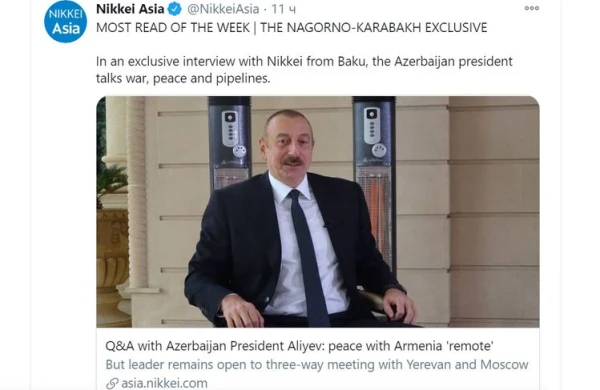 Ilham Əliyevin Yaponiya saytına verdiyi müsahibni rekord sayda adam oxudu