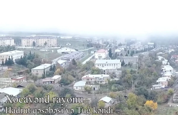 Hadrut qəsəbəsi və Tuğ kəndinin videogörüntüsü