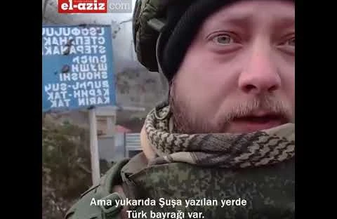 Şuşada Türk bayrağını görən rus jurnalist görün nə hala düşdü - VİDEO