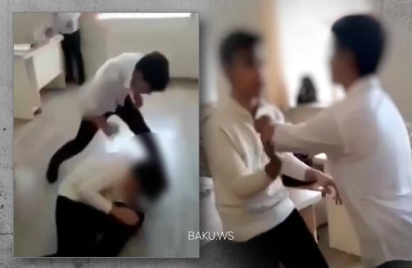 Bakıda şagirdin döyüldüyü məktəbə valideynlər axın etdilər - YENİLƏNİB - VİDEO