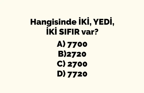 Hansı bənddə iki,yeddi və iki sıfır var? - DİQQƏT TESTİ
