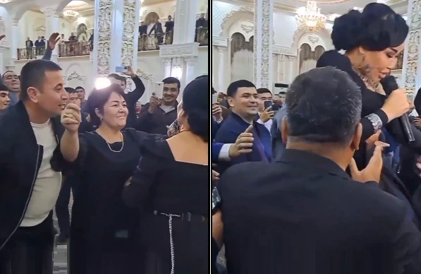 Toyda BİABIRÇI DAVRANIŞ: Qadın müğənnini qucağına qaldırdı – VİDEO