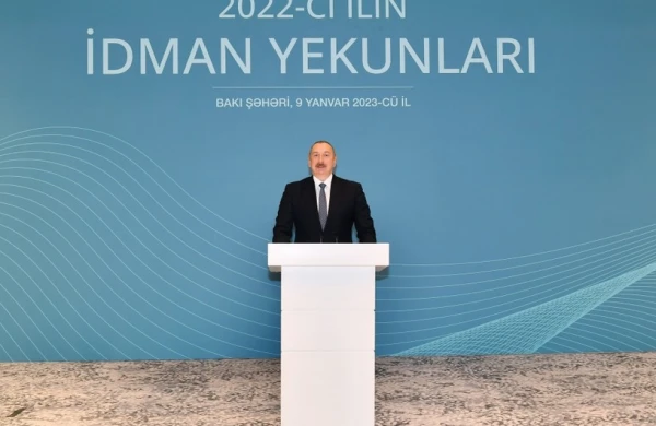 Prezident İlham Əliyev ötən ilin idman yekunlarına həsr olunmuş mərasimdə iştirak edib