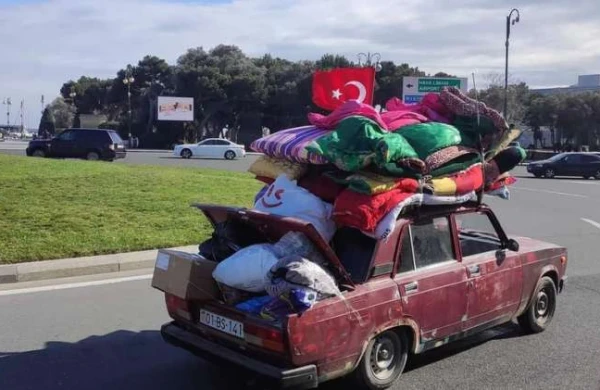 Türkiyəyə yardım aparan köhnə maşının sahibi görün kim imiş - VİDEO