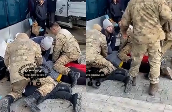 Türkiyəyə gətirilən yardım maşınına atəş açan şəxsi bu hala saldılar - VİDEO
