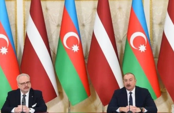 Azərbaycan və Latviya prezidentləri mətbuata bəyanatlarla çıxış etdilər