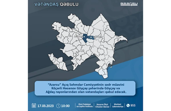 “Azərsu” rəhbərliyi qəbul keçirəcək