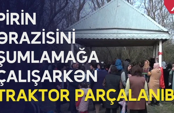 Ucarda pirin ərazisini şumlamaq istəyən traktor parçalandı - VİDEO