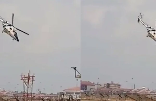 Helikopterin qəza anı kameraya düşdü