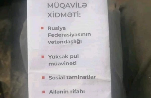 Azərbaycanlılara Rusiya ordusuna qoşulmaq üçün bukletlər paylanılır? - Foto