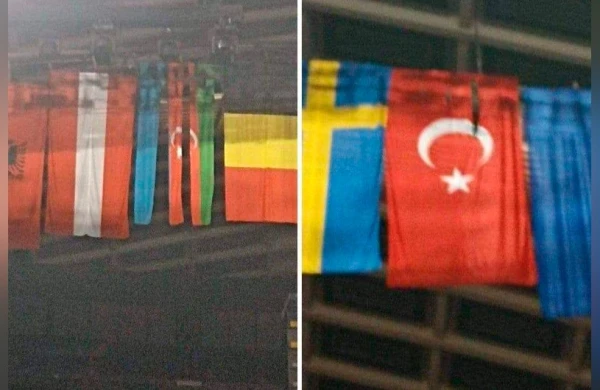 İrəvanda Azərbaycan Bayrağı cırılaraq asılıb - FOTO