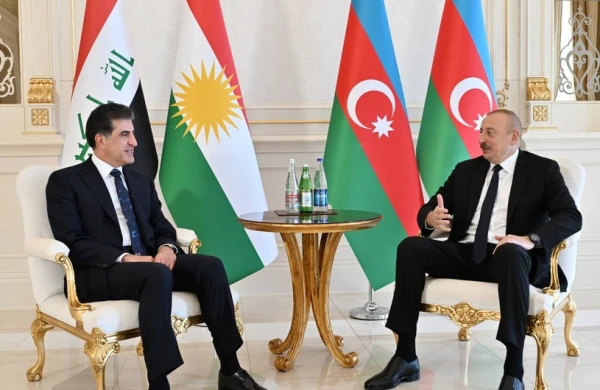 Prezident İlham Əliyevin İraq Kürdüstan Regionunun başçısı ilə görüşü olub