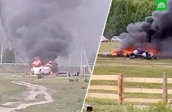 Rusiyada helikopter qəzaya uğradı - 6 nəfər öldü - VİDEO