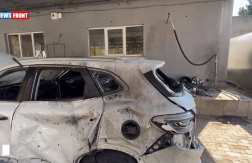 Pilotsuz təyyarə Rusiya “hərbi korpusu”nun avtomobilini bombalayıb